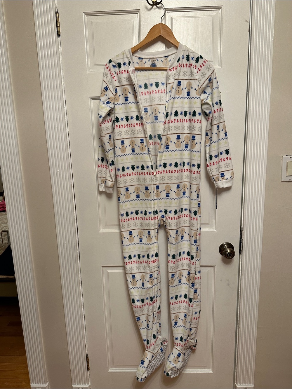 Carter's Cream Footed One-Piece Pajama with Multicolor Fair Isle Print